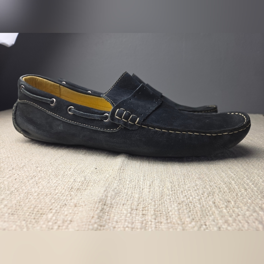 Men's Black Suede Slip-On Loafers